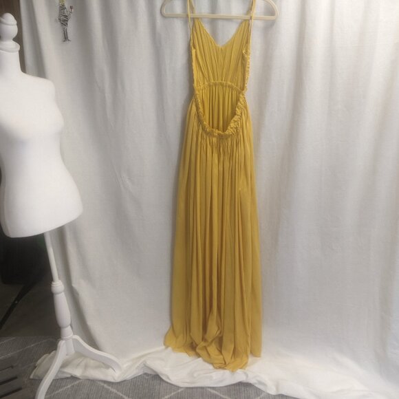NWT Fashion Nova Mustard Colored Size Medium Backless Dress - Picture 6 of 16